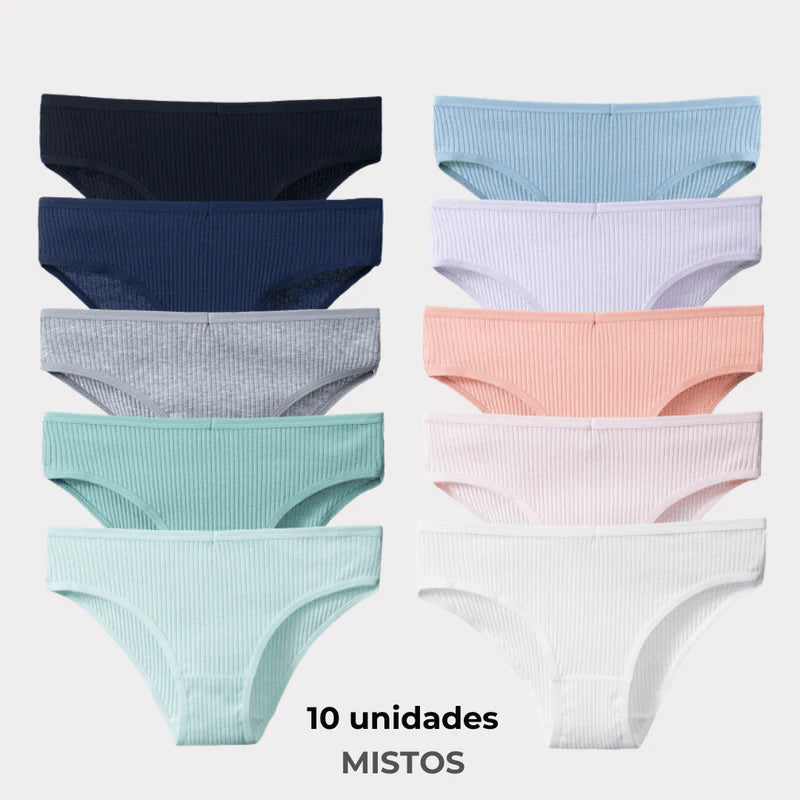 [PROMOÇÃO DE LANÇAMENTO COMPRE 5 LEVE 10] Calcinha Monocromática Respirável® - FRETE GRÁTIS ✅