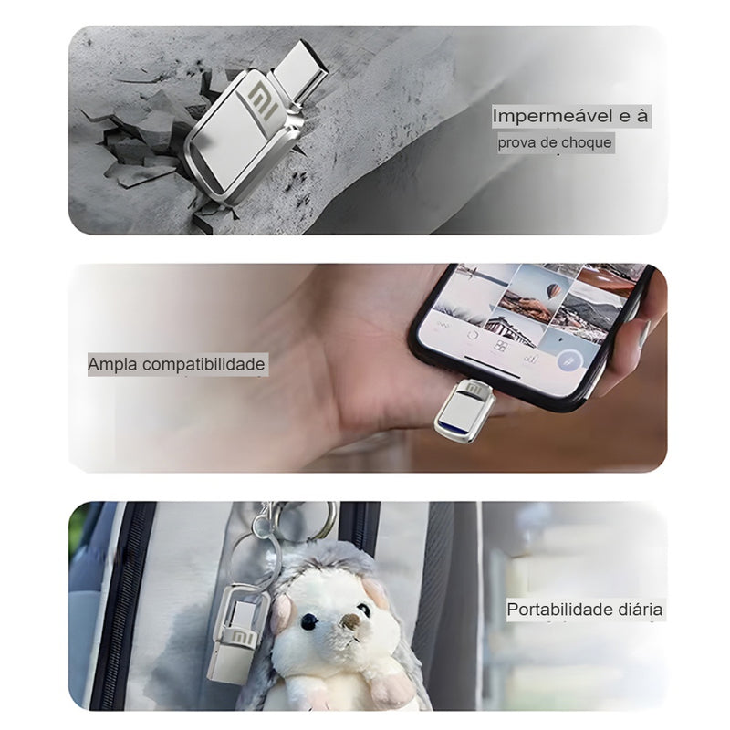 Lançamento da Xiaomi , Novo, Xiaomi Disco de Metal U Memoria Stick, 2TB, 64GB, 512GB, 1TB, 2 em 1 OTG, USB 3.1, Pen Drives, 1024GB