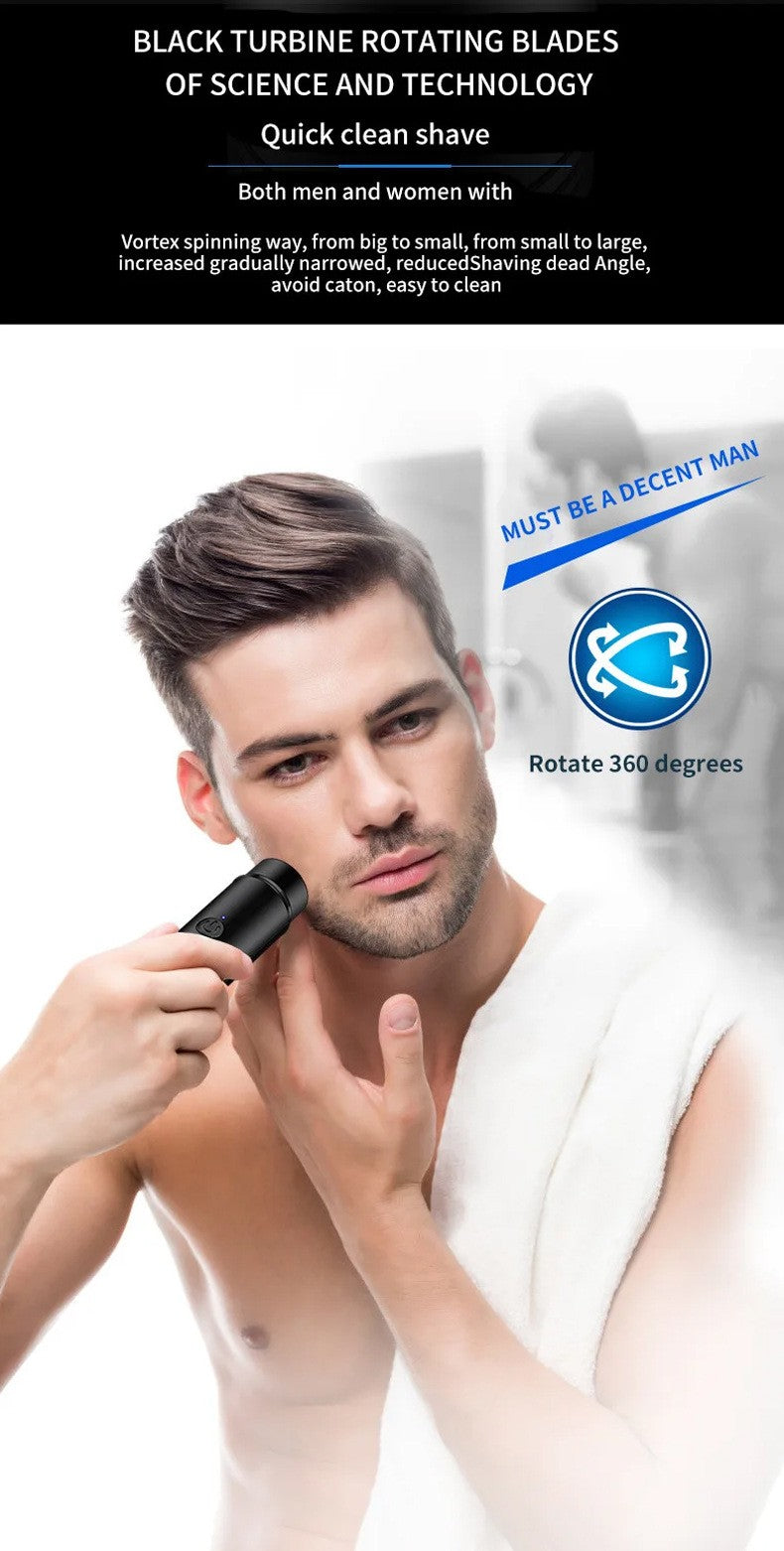 Mini barbeador elétrico portátil, fabricante de cabelo auto-assistente, recarr
