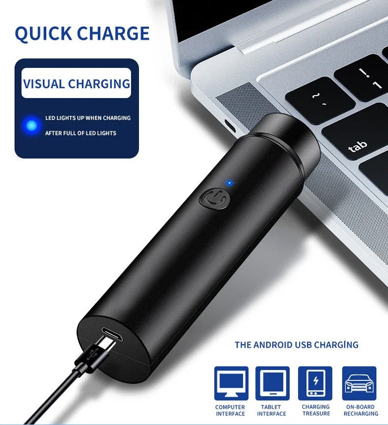 Mini barbeador elétrico portátil, fabricante de cabelo auto-assistente, recarr