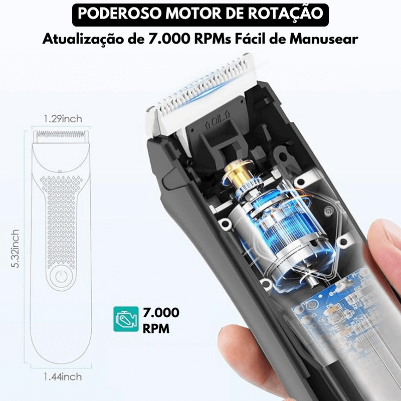 Mini barbeador elétrico portátil Manchine Plus™ + 4 Cuecas Premium Respiráveis de Brinde