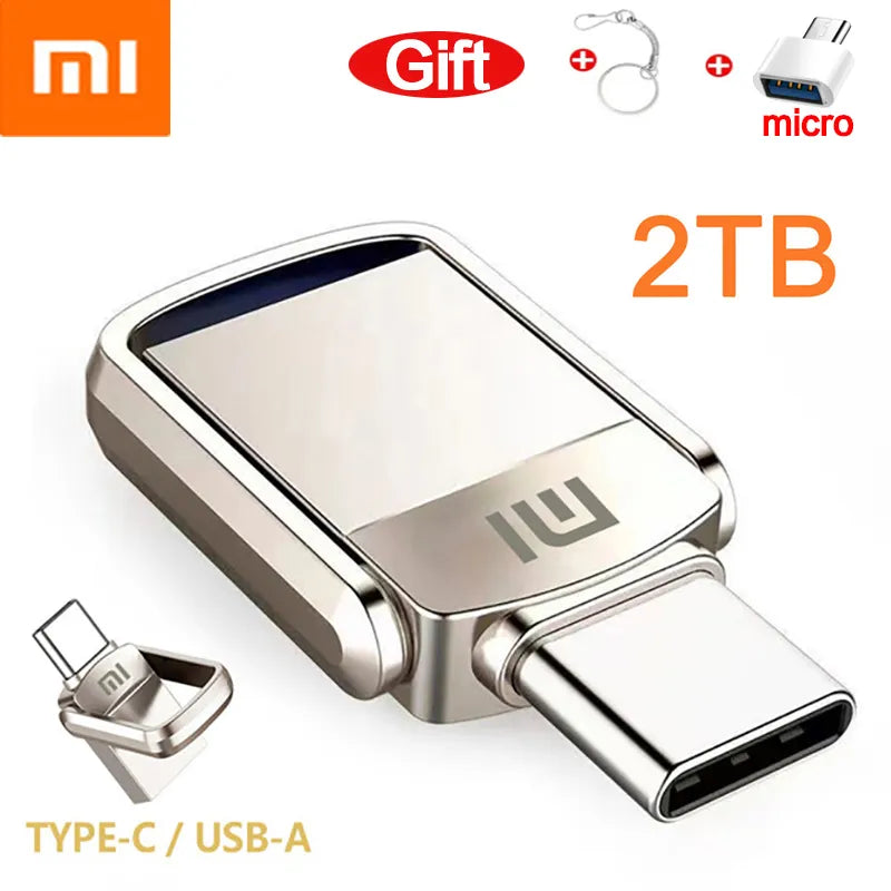 Lançamento da Xiaomi , Novo, Xiaomi Disco de Metal U Memoria Stick, 2TB, 64GB, 512GB, 1TB, 2 em 1 OTG, USB 3.1, Pen Drives, 1024GB
