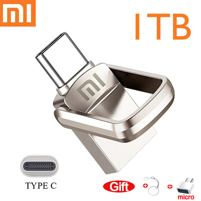 Lançamento da Xiaomi , Novo, Xiaomi Disco de Metal U Memoria Stick, 2TB, 64GB, 512GB, 1TB, 2 em 1 OTG, USB 3.1, Pen Drives, 1024GB