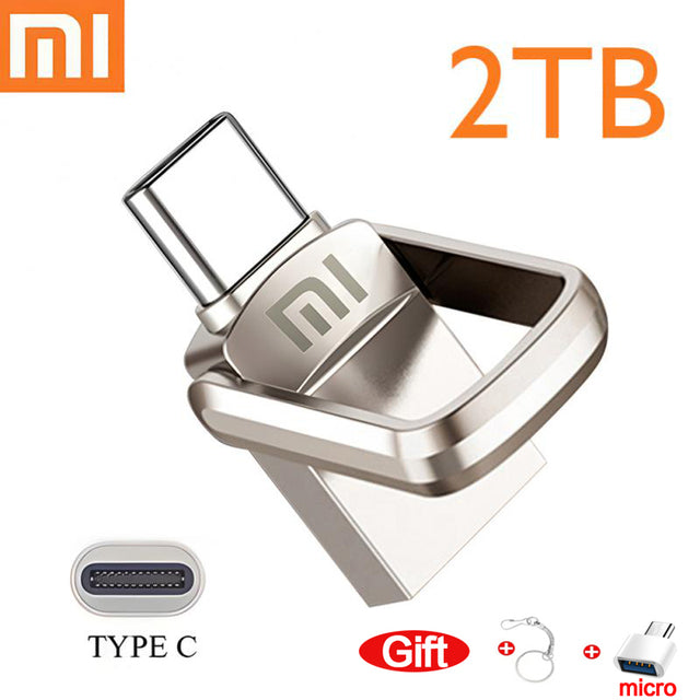 Lançamento da Xiaomi , Novo, Xiaomi Disco de Metal U Memoria Stick, 2TB, 64GB, 512GB, 1TB, 2 em 1 OTG, USB 3.1, Pen Drives, 1024GB