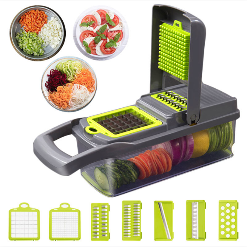 Cortador de Legumes Multifuncional de Aço Inoxidável Vermelho