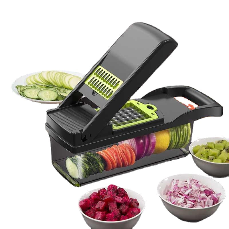 Cortador de Legumes Multifuncional de Aço Inoxidável Vermelho