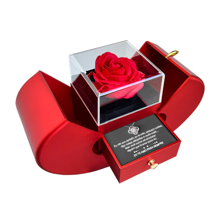 Colar de Prata 925 Com Rosa Real - Para Meu Amor - ou presente para sua querida mãe